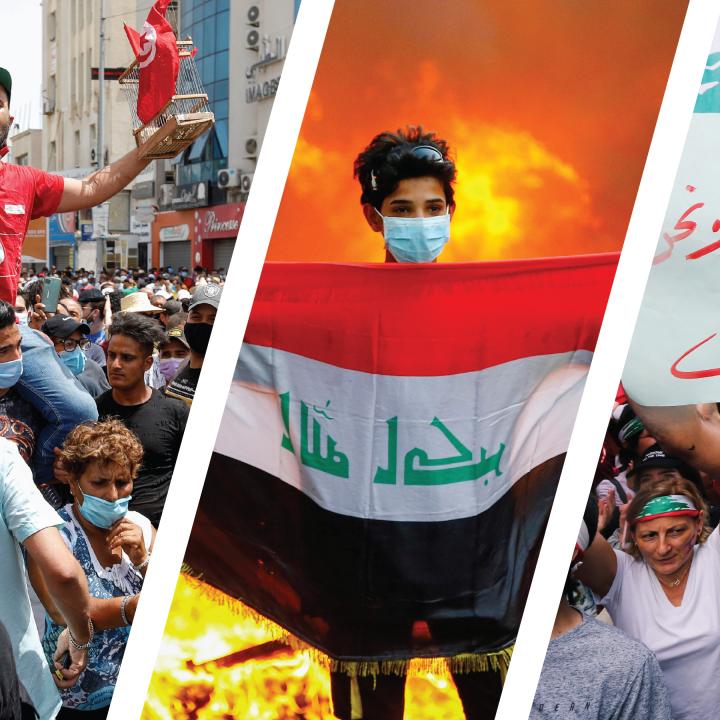 Middle East Protests, Burning Flag