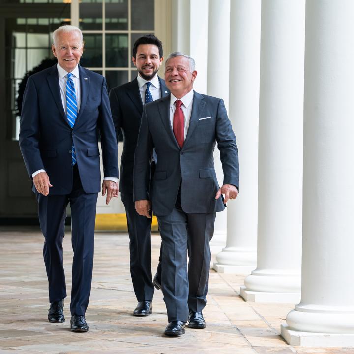 Biden, Jordan's King Abdullah, Crown Prince Hussein