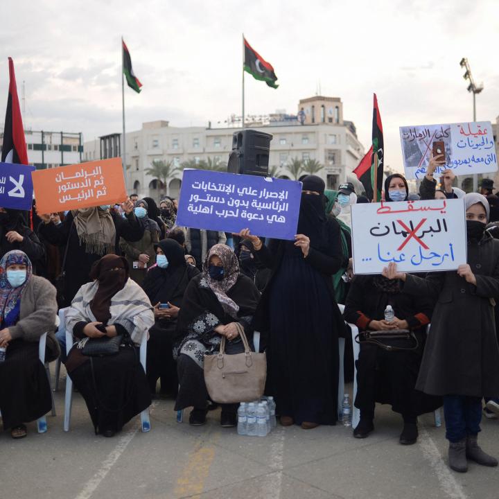 Libyans protest against their parliament's decision to appoint a new prime minister in Tripoli - source: Reuters