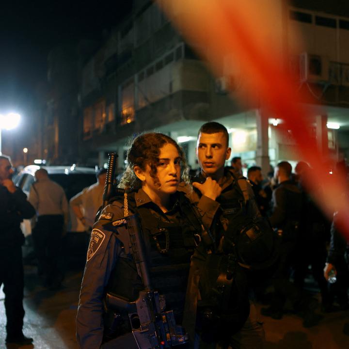 Israeli police respond to a shooting in Tel Aviv - source: Reuters