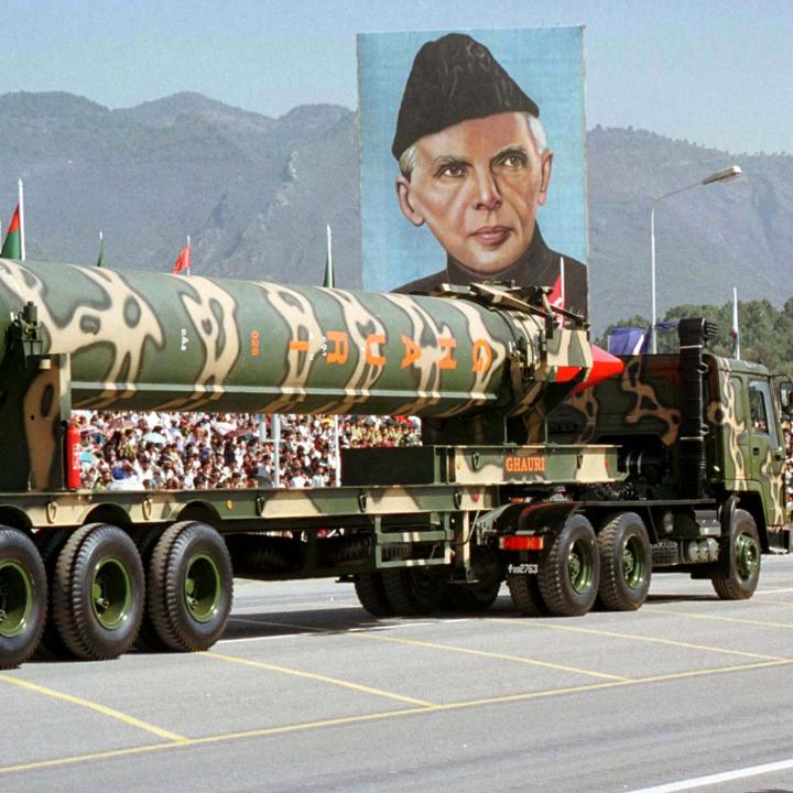 A Ghauri nuclear-capable missile on parade in Pakistan