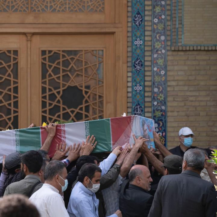 Funeral in Tehran for a slain IRGC colonel
