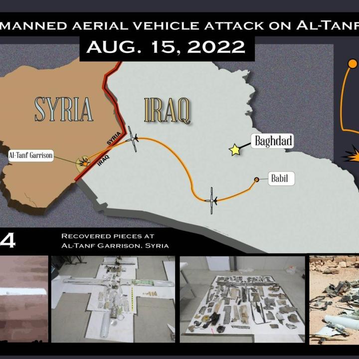 U.S. Central Command graphic, Aug 15, 2022 drone attack on Al Tanf