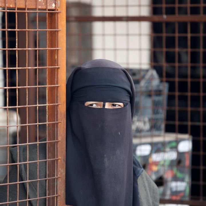 A woman at the Al-Hawl detention camp in Syria - source: Reuters