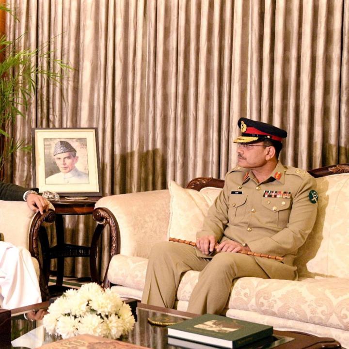 Lieutenant General Asim Munir, newly appointed as the new Chief Of Army Staff of Pakistan, meets with President Arif Alvi in Islamabad - source: Reuters