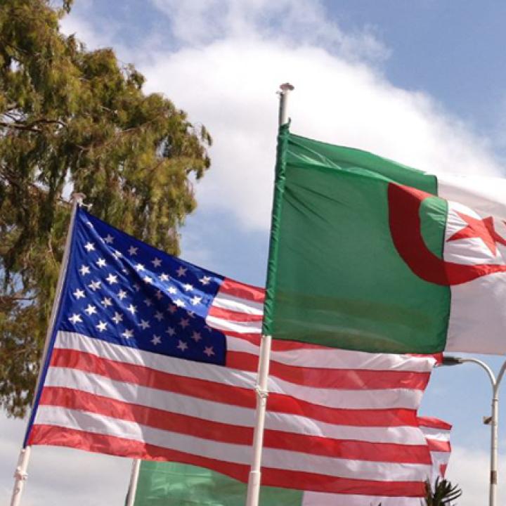U.S. and Algerian flags at the U.S. Embassy in Algiers - source: U.S. government