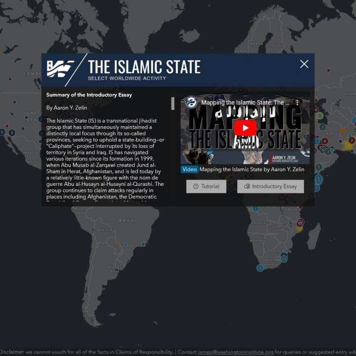 Screenshot of The Washington Institute's Islamic State interactive map