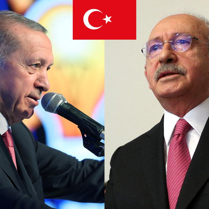 Candidates Recep Tayyip Erdogan and Kemal Kilicdarolgu, May 2023 Turkish elections