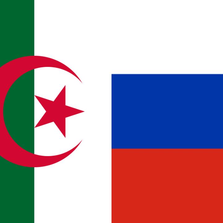 Illustration of the Algerian and Russian flags