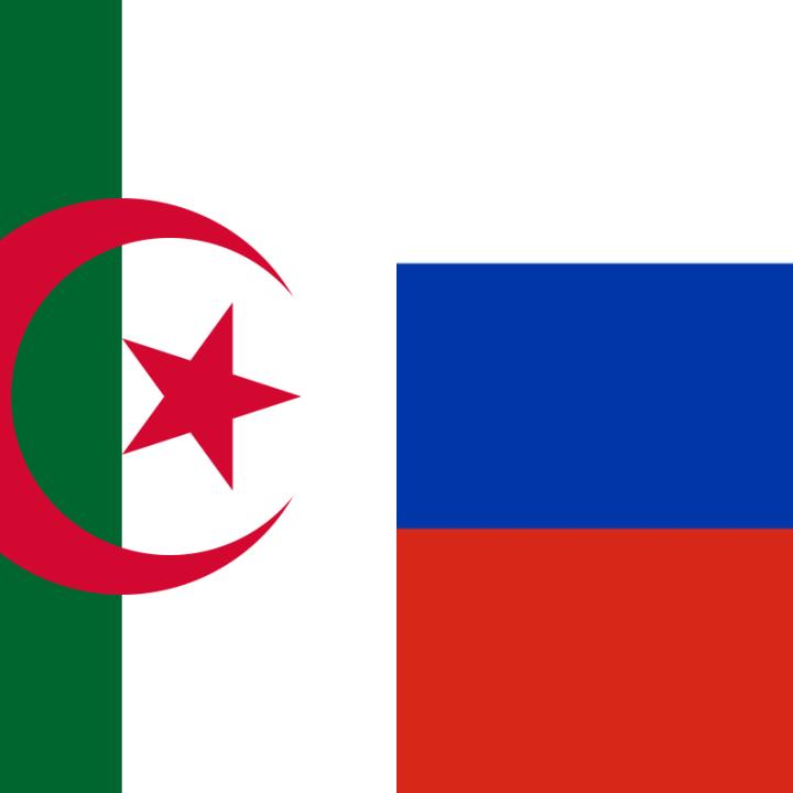 Illustration of the Algerian and Russian flags