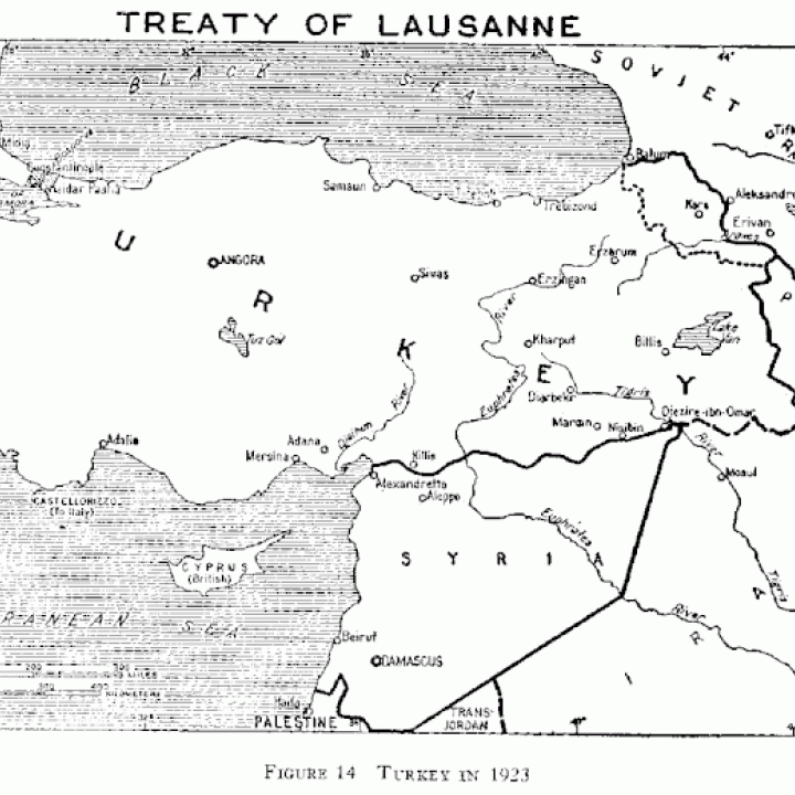 map of Treaty of Lausanne