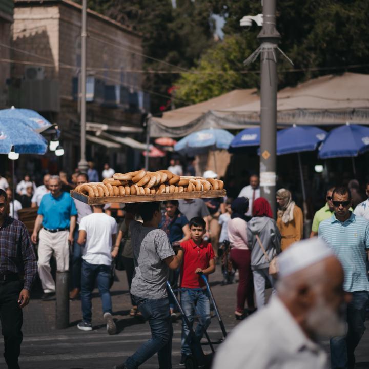 Bread vendor outside the Old City of Jerusalem