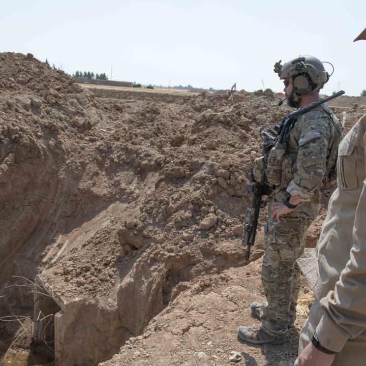 U.S. soldier and member of SDF