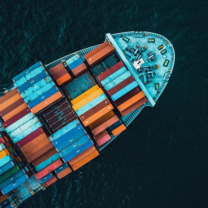 The bow of a Maersk container cargo ship at sea - source: Maersk