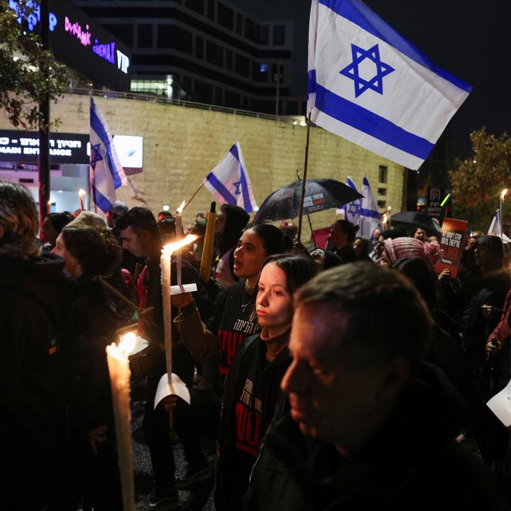 Israelis protest demanding the release of hostages held by Hamas - source: Reuters