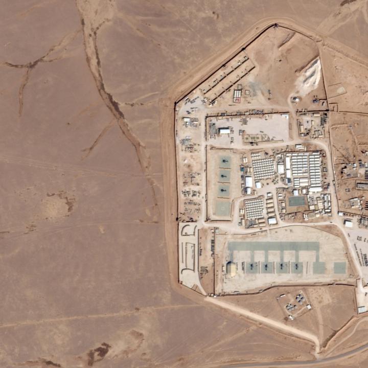 Satellite view of the U.S. military outpost known as Tower 22, in Rukban, Rwaished District, Jordan October 12, 2023 in this handout image. Source - Planet Labs PBC/via Reuters