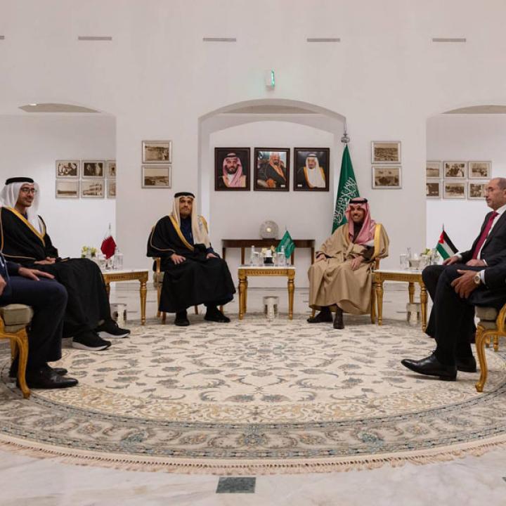 Photo of Arab officials meeting to discuss the Gaza crisis, February 2024.