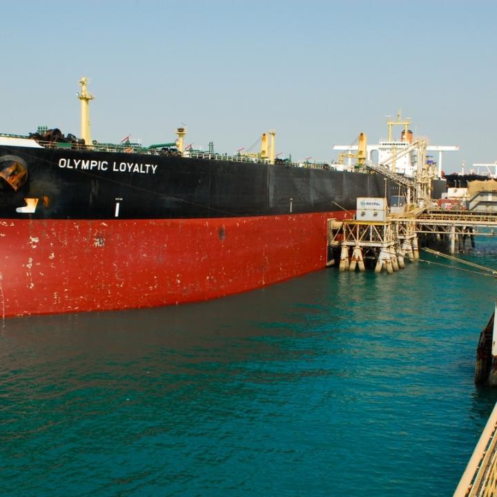 Oil tanker near Basra port, Iraq