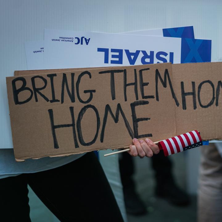 Protesters in New York City demand the release of U.S. citizens held hostage by Hamas in Gaza - source: Reuters