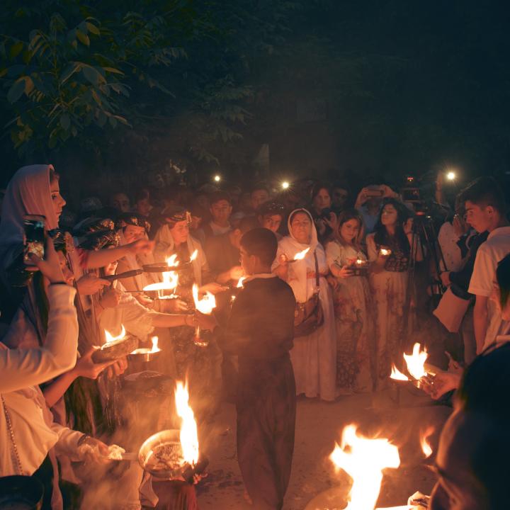 Yezidis celebrating Yezidi New Year
