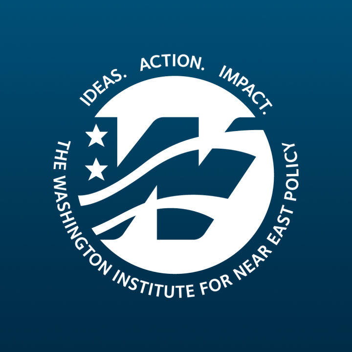 Washington Institute logo, white on blue - source: The Washington Institute