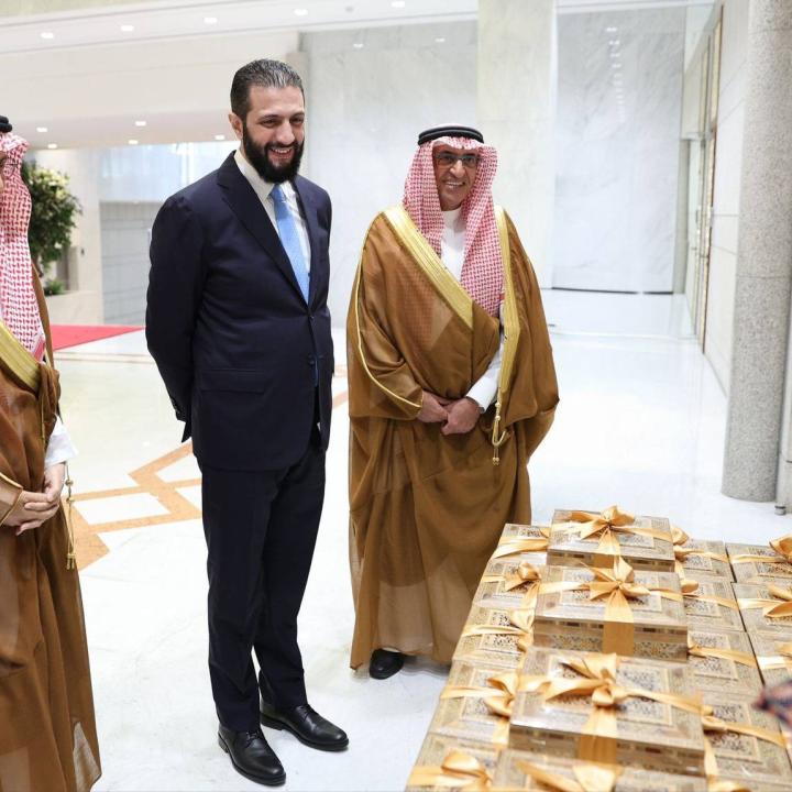 Syrian president Sharaa meets with a delegation of Saudi businessmen in Damascus - source: Reuters