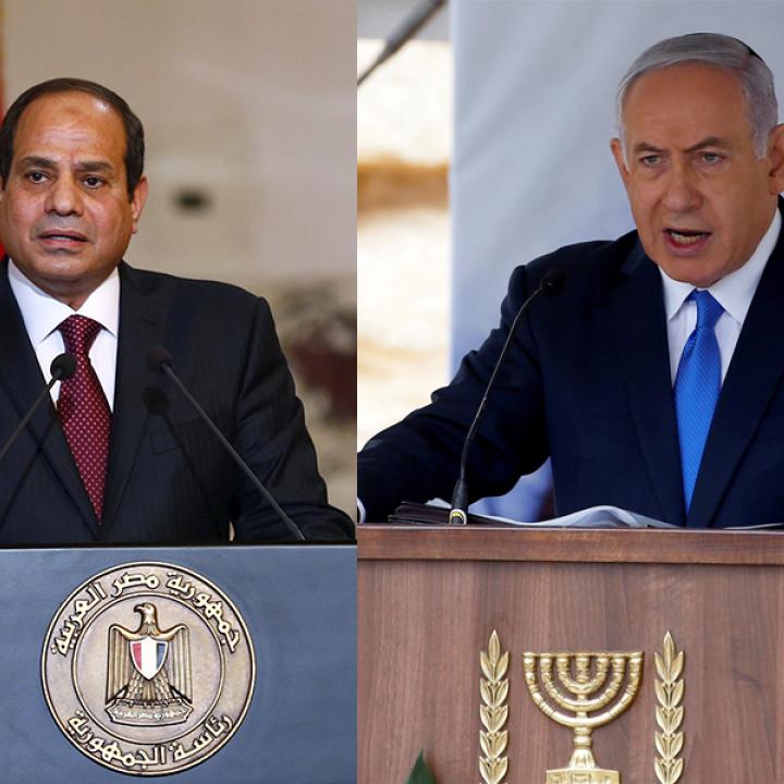 A photo illustration shows Egyptian President Sisi and Israeli Prime Minister Netanyahu - source: Reuters
