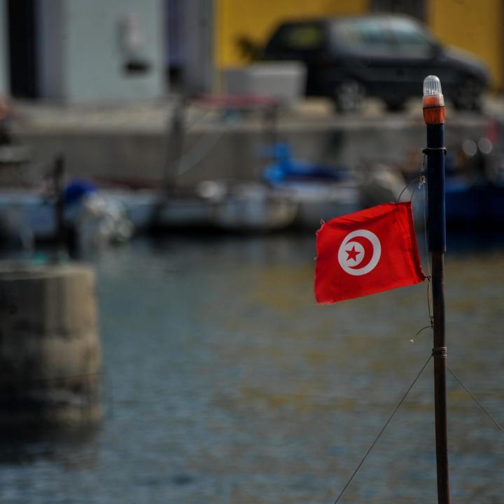 A Tunisian flag flies at the port of Bizerte - source: Reuters