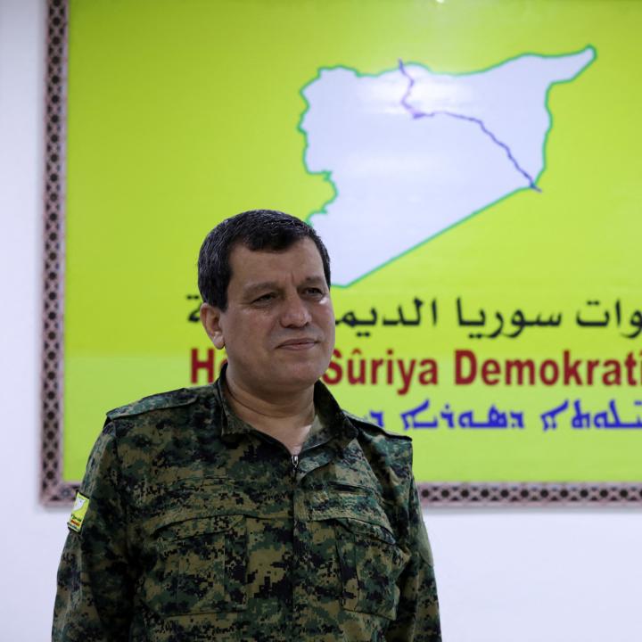 SDF commander Mazloum Abdi pictured in Damascus in 2025 - source: Reuters