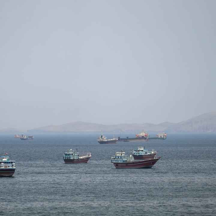 Ships and boats await passage in the Persian Gulf - source: Reuters