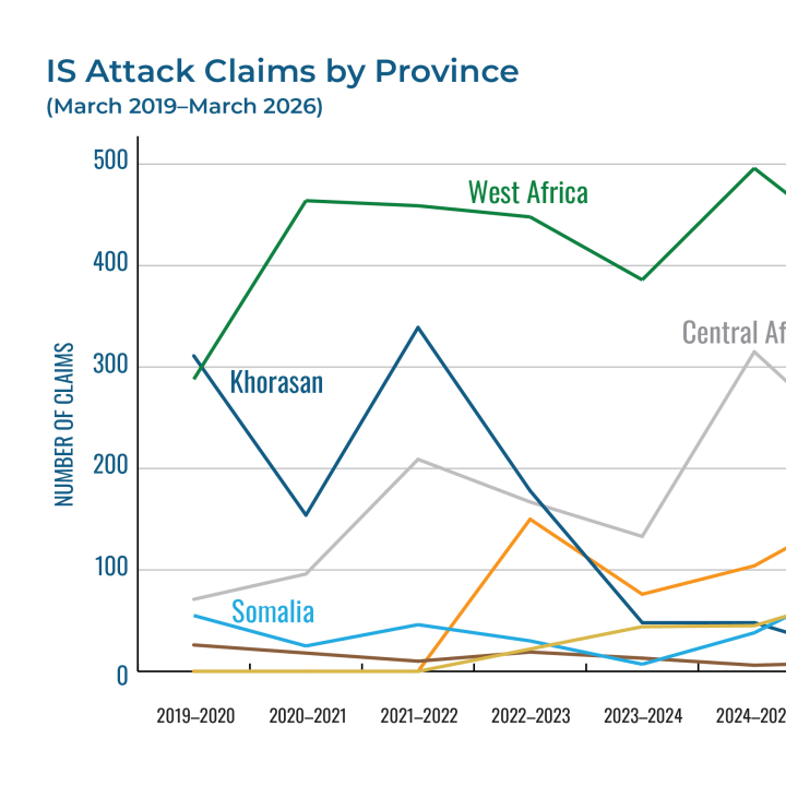 Chart showing attack numbers by different Islamic State "provinces."