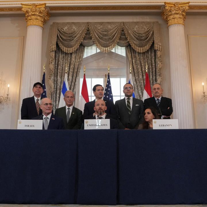 Secretary of State Marco Rubio presides as Israeli and Lebanese ambassadors to the United States sign an agreement in Washington - source: Reuters