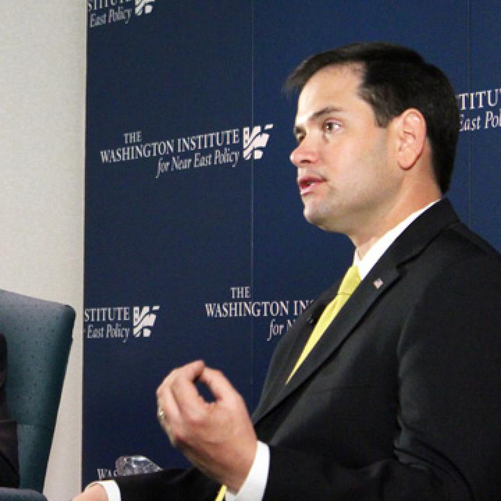 Senator Marco Rubio of Florida speaking with Institute Exeucutive Director Rob Satloff - source: The Washington Insitute