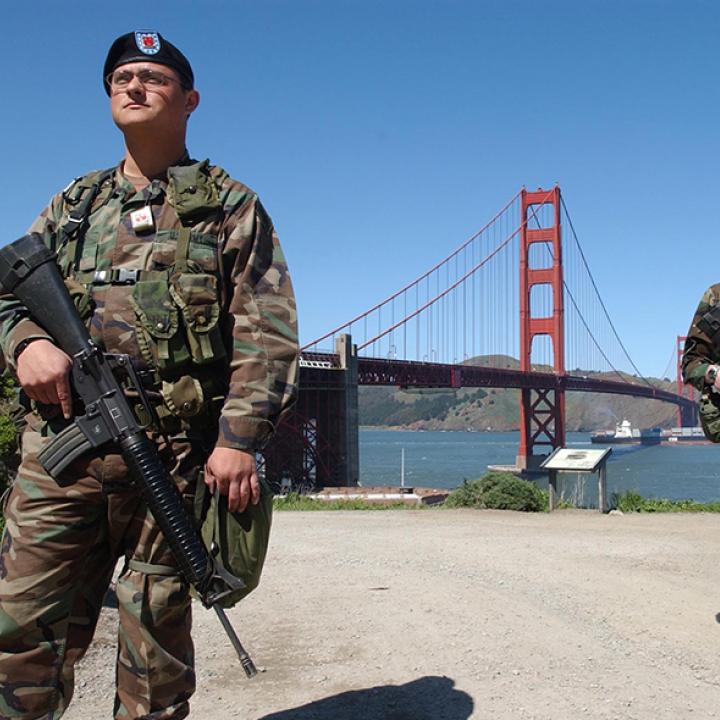 National Guard soldiers on a counterterrorism patrol in San Francisco