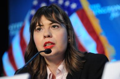 Anna Borshchevskaya addressing a Washington Institute conference