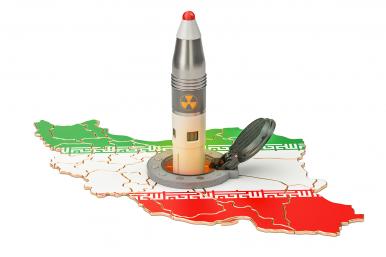 Iran warhead on Iran map