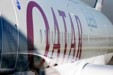 A Qatar Airways Airbus A350 fuselage