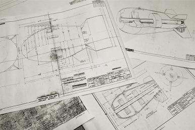 Nuclear warhead schematics from the Manhattan Project, 1945