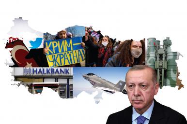 Erdogan, Turkish protestors, Halkbank, Twitter images