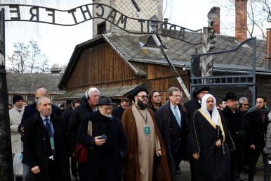 Photo of Muslim World League secretary-general Mohammad Al-Issa visiting Auschwitz