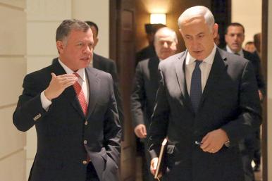 Jordanian King Abdullah II speaks with Israeli Prime Minister Netanyahu