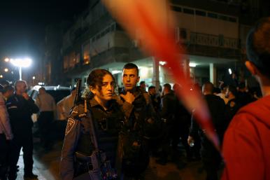 Israeli police respond to a shooting in Tel Aviv - source: Reuters