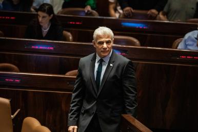 Israel's Foreign Minister Yair Lapid in the Knesset chamber in Jerusalem on June 30, 2022 - Source: Reuters