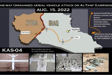 U.S. Central Command graphic, Aug 15, 2022 drone attack on Al Tanf
