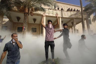 Sadrist protestors, Republic Palace, Baghdad, August 29, 2022