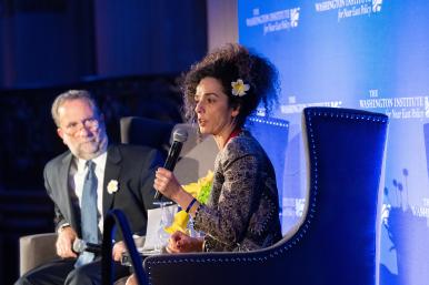 Iranian women's rights activist Masih Alinejad  speaks at the Institute's 2022 Scholar-Statesman Award dinner in New York City - source: The Washington Institute