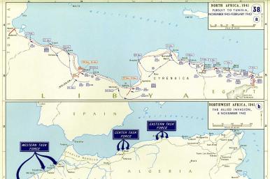 Map of U.S. Army operations in Operation Torch, 1942 - source: U.S. Army