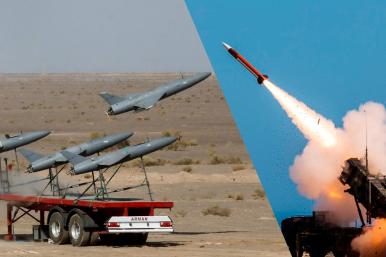 Arash-2 drones (Iran), Patriot launcher (U.S.)