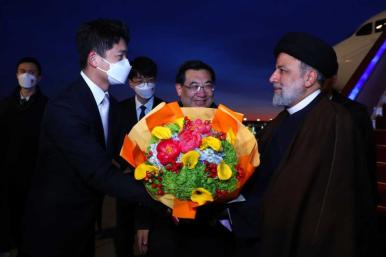Iranian president Raisi is greeted upon his arrival for a state visit to China in February 2023 - source: Government of Iran