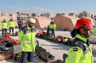UAE aid in Jableh, Syria, following February 6, 2023, earthquake